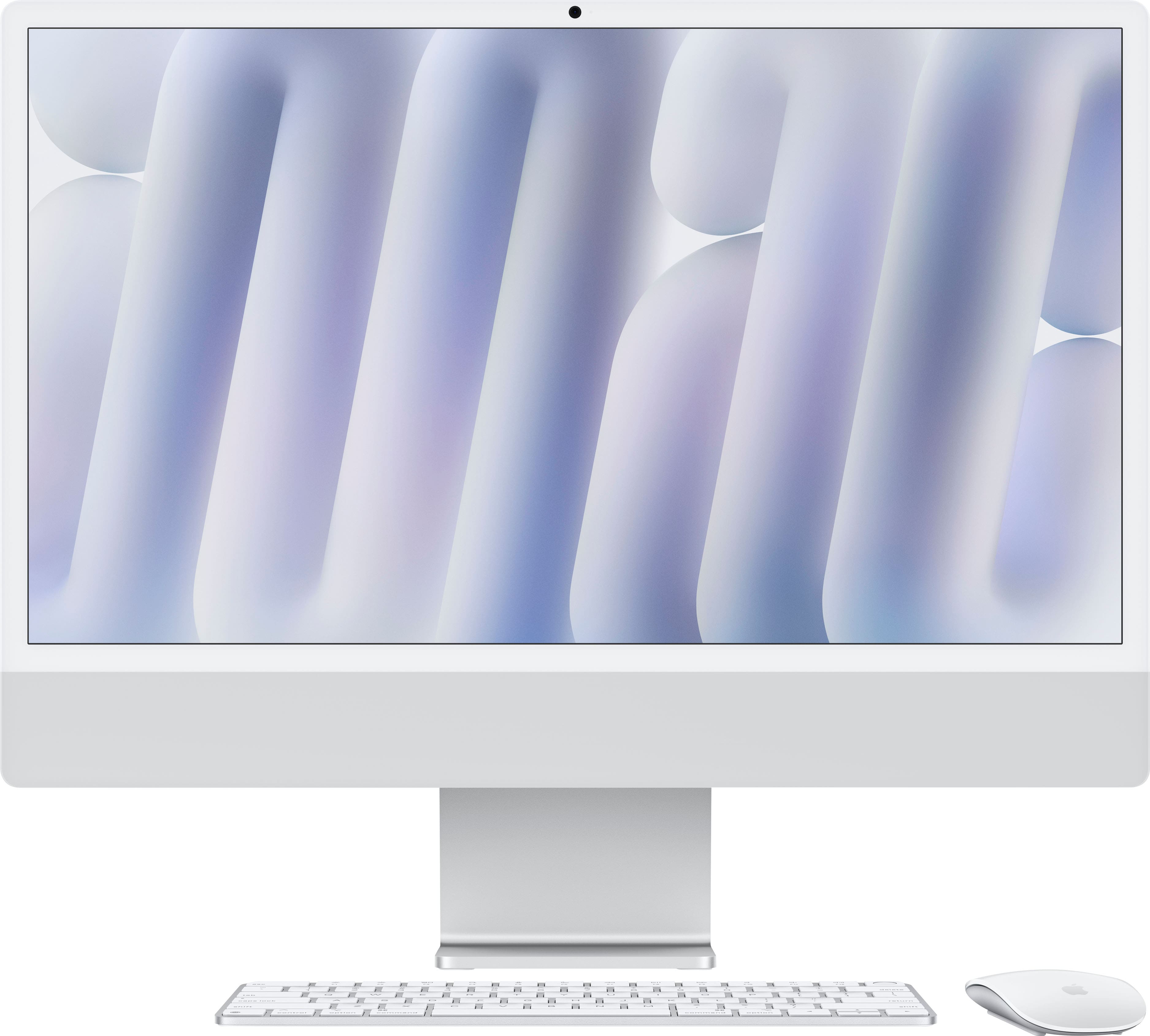 Apple - iMac 24-inch All-in-One - M4 chip - Built for Apple Intelligence - 10 Core CPU - 10 Core GPU - 16GB Memory - 256GB SSD - Silver - Front_Zoom
