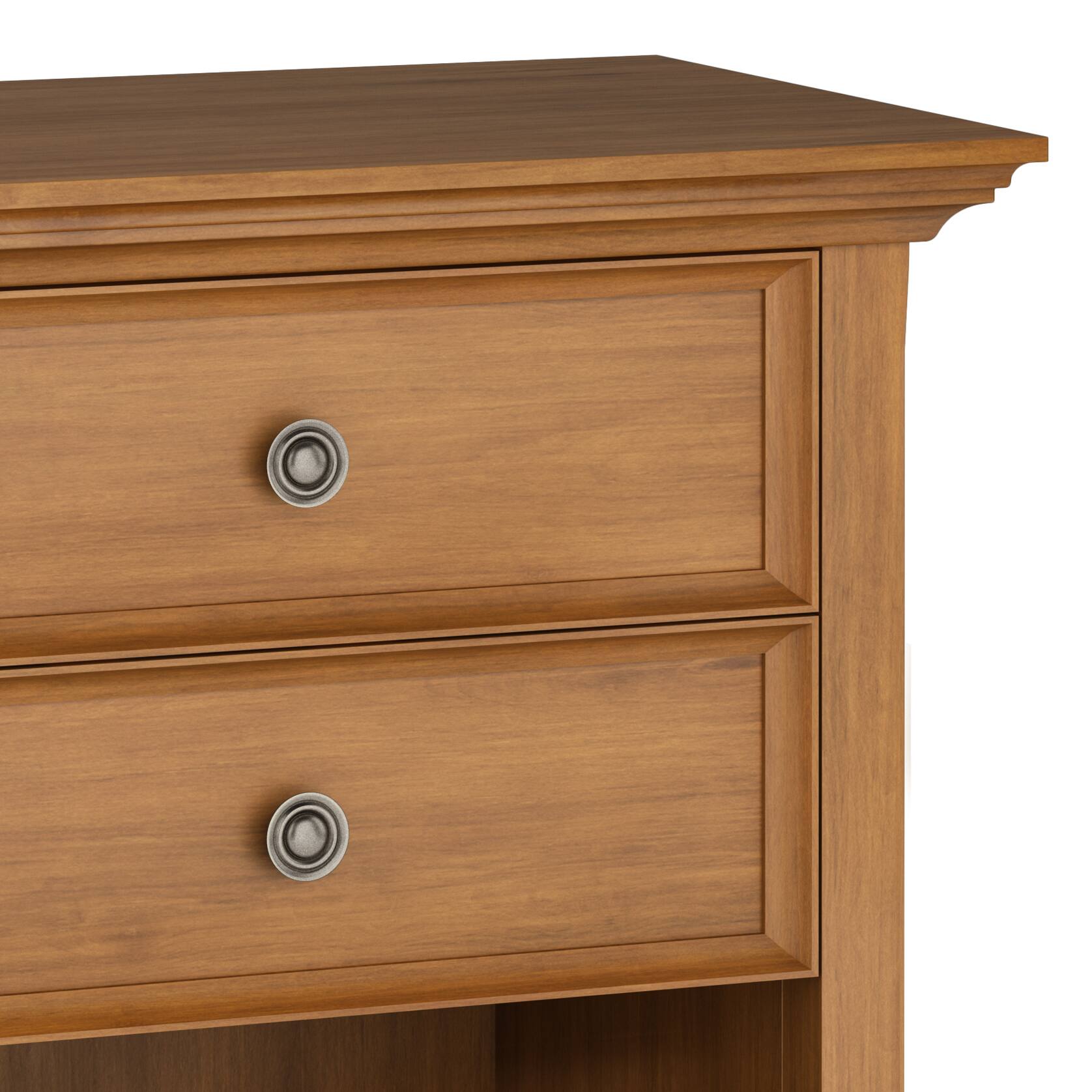 Alt View 5. Simpli Home - Amherst 24 inch Bedside Table (Set of 2) - Light Golden Brown.