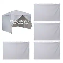 VEVOR - Canopy Sidewalls, Fit for 10 x 10 ft Pop Up Canopy Tent, Tent Side Walls with Waterproof and Sunlight Protection Layer - White