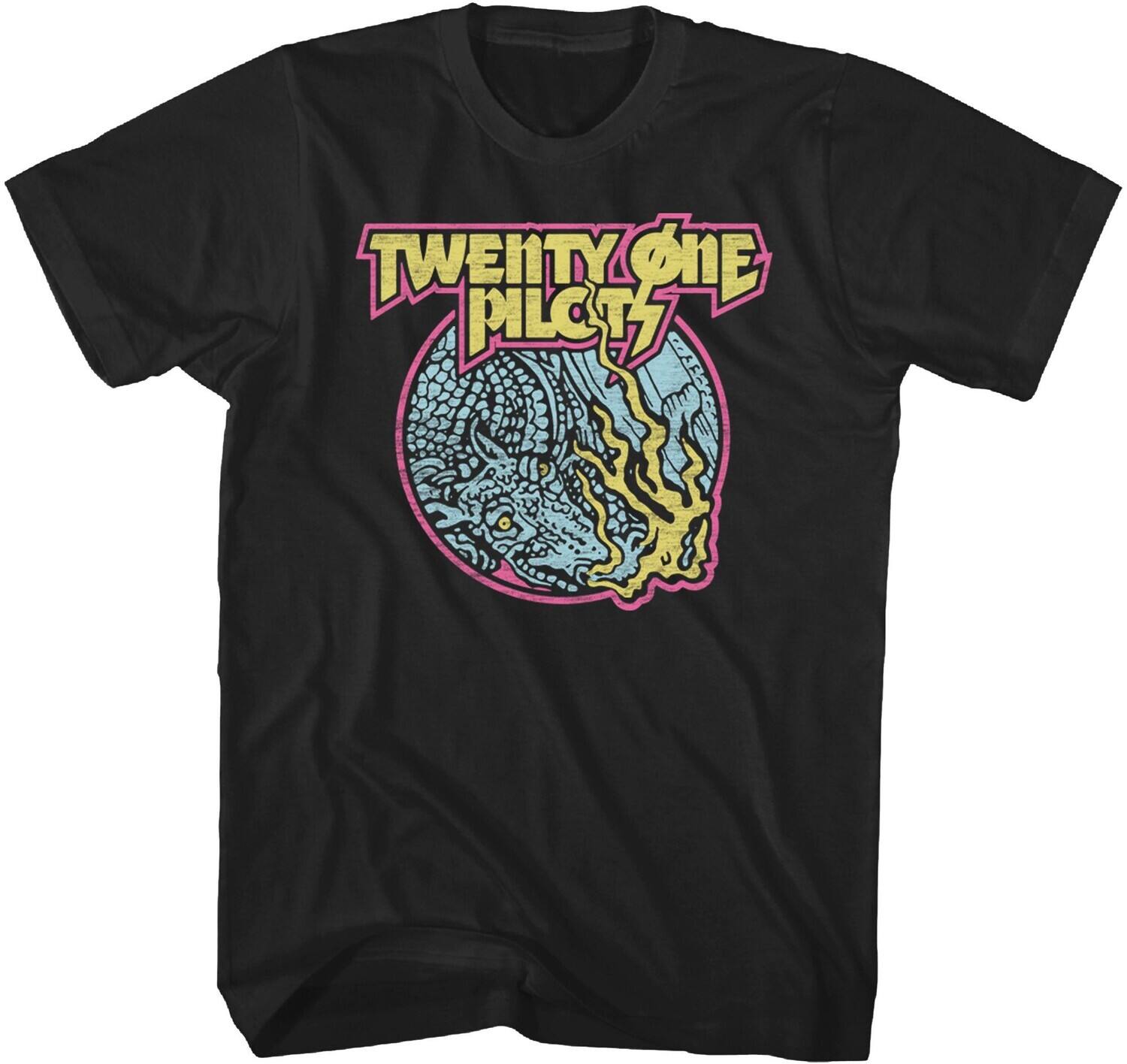 PopMarket - Twenty One Pilots - Twenty One Pilots - Flame Dragon T-Shirt - Small Black TS22TOP031B1 - APPAREL - Multicolor