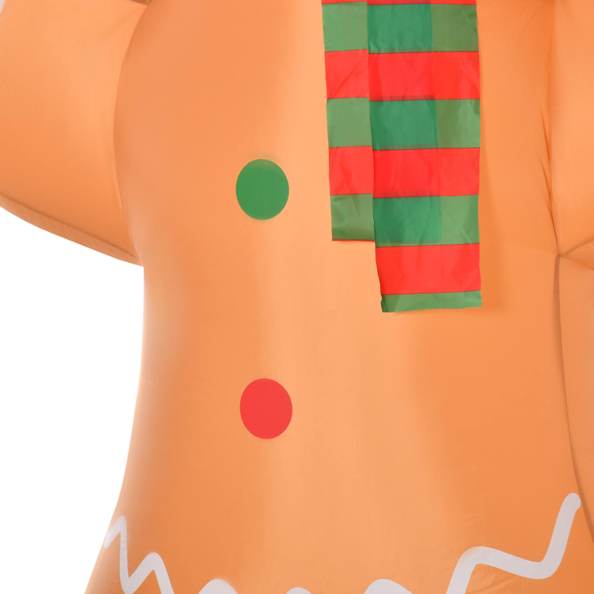 Alt View 8. Homcom - 8ft Inflatable Gingerbread Man with Candy Cane, Outdoor Blow-Up Yard Decoration with LED Lights - Brown.