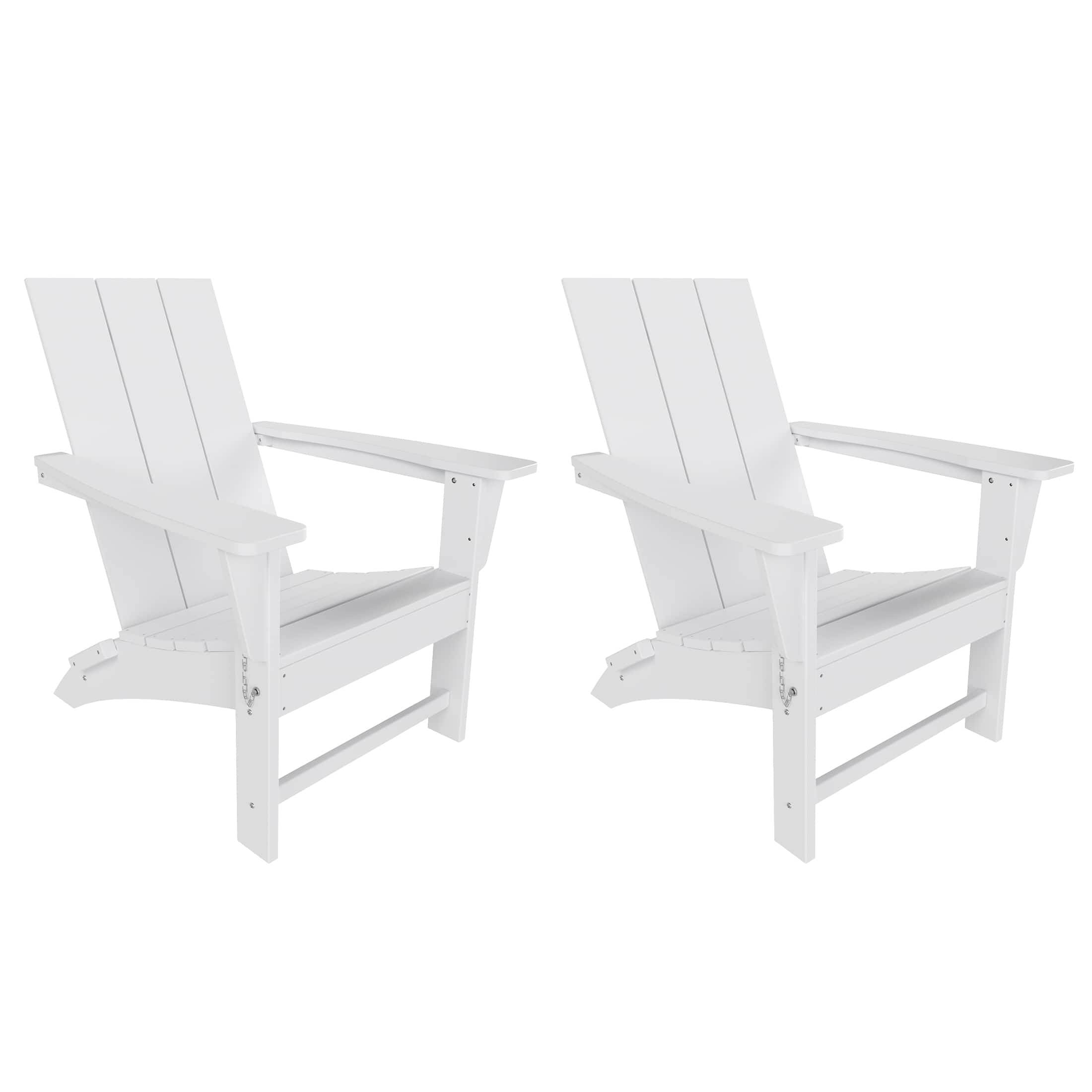 WestinTrends - Ashore Modern Outdoor Folding Adirondack Chair (Set of 2) - White price history on PriceWatchPro