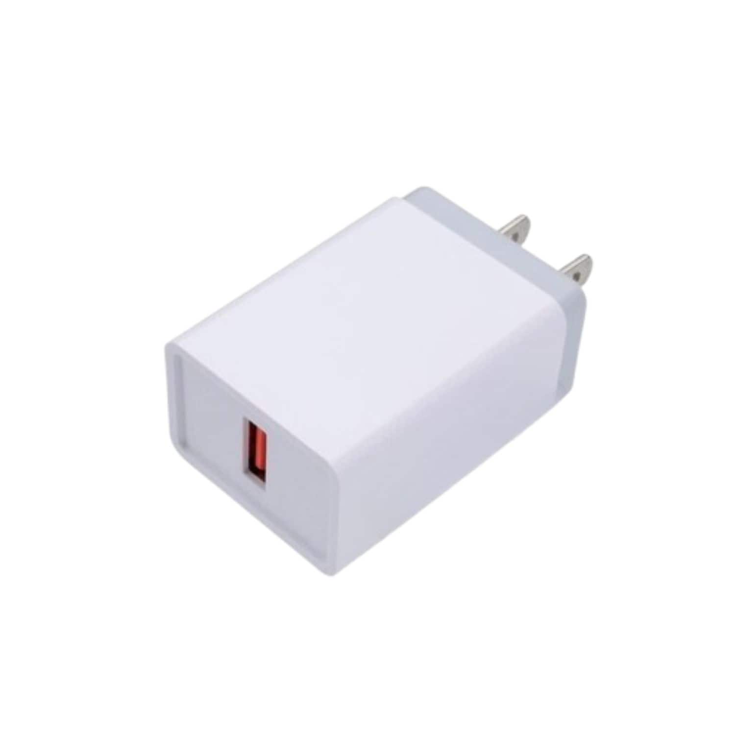 Front. Stock Preferred - 5V 2.4A USB Wall Charger Plug - White.