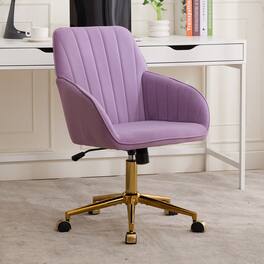 GOODSILO - Adjustable Office Chair Ergonomic Swivel Chair Home Bedroom Comfortable - Lilac