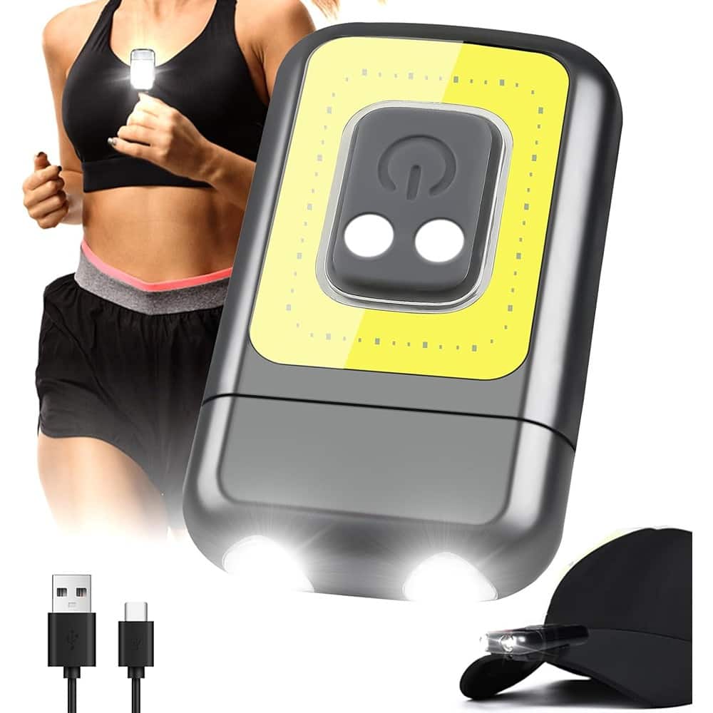 Schertz - 800-Lumen Rechargeable Headlamp, Clip-On LED with Red/Green Night Vision - Gray