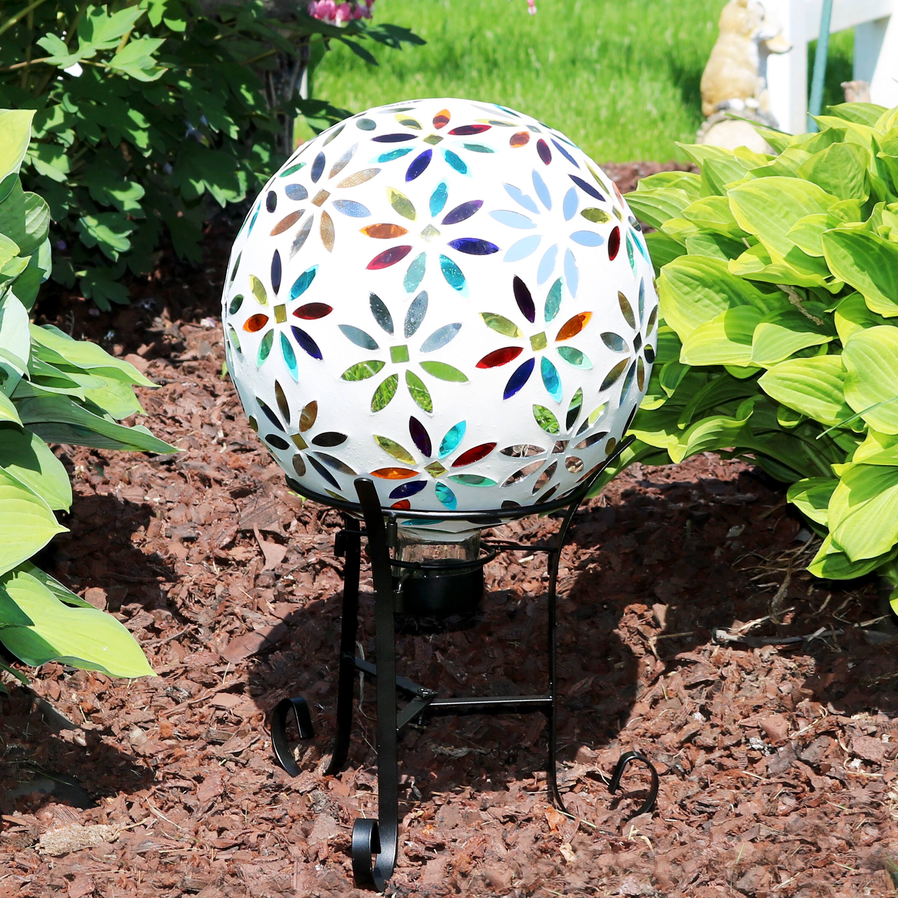 Alt View 4. Sunnydaze - Traditional Style Steel Outdoor Gazing Globe Stand - Black.