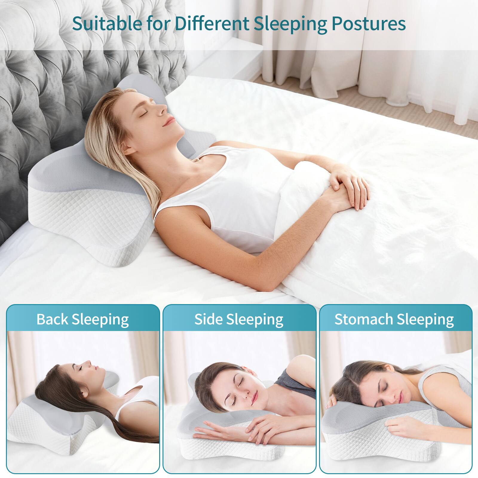 Suitable for Different Sleeping Postures

Back Sleeping

Side Sleeping

Stomach Sleeping