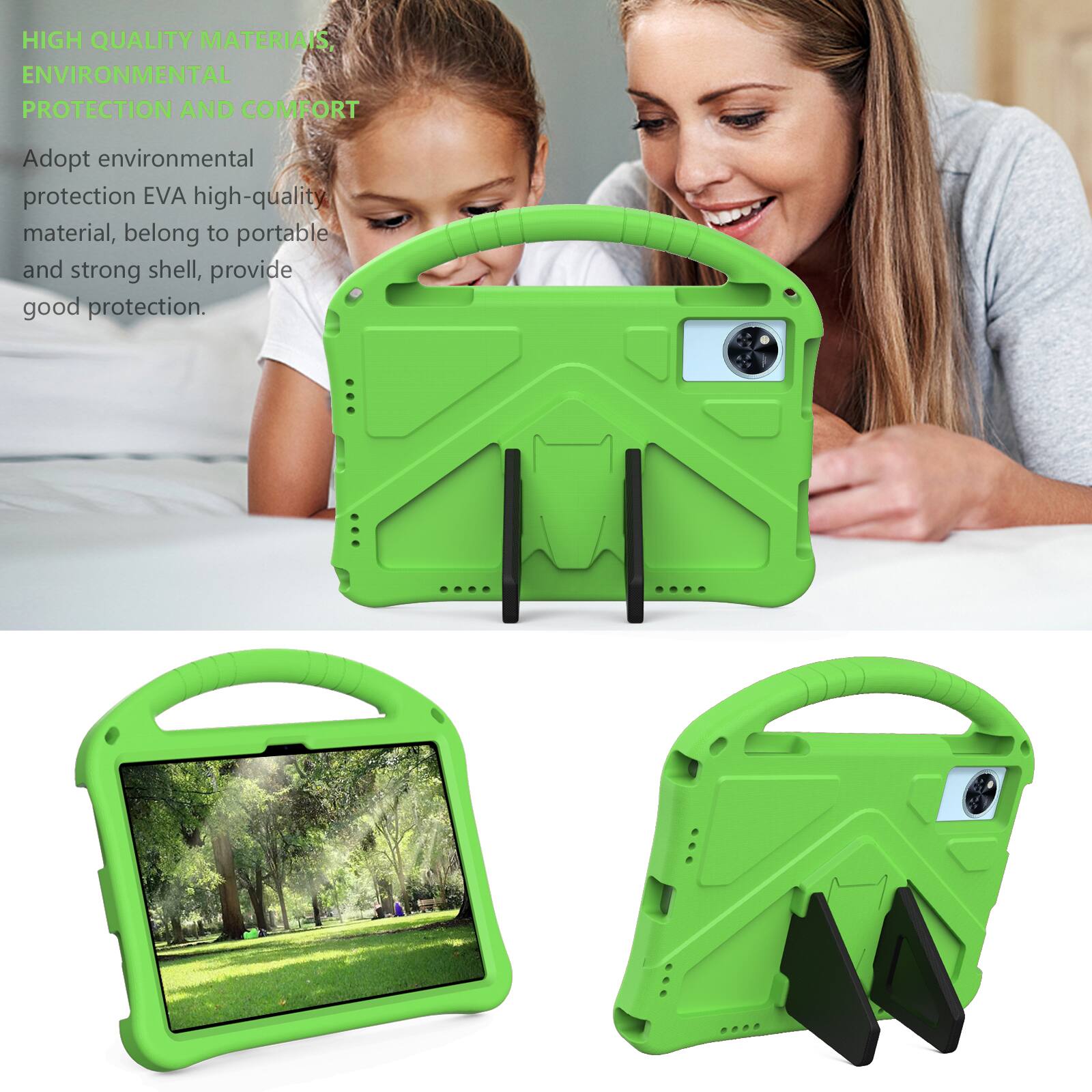HIGH QUALITY MATERIALS, ENVIRONMENTAL PROTECTION AND COMFORT

Adopt environmental protection EVA high-quality material, belong to portable and strong shell, provide good protection.
