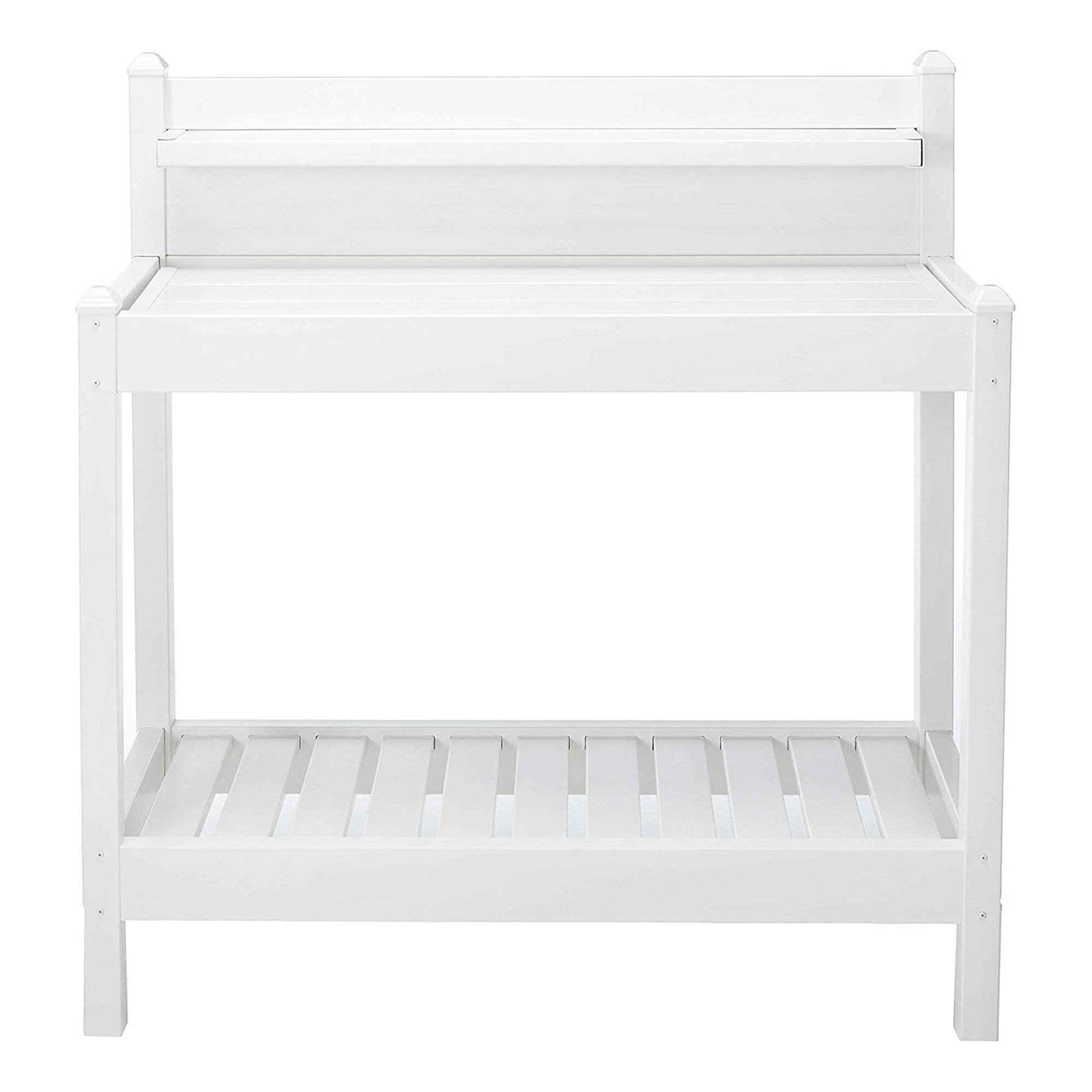 Alt View 8. Dura-Trel - Dura-Trel Greenfield Outdoor Table Potting Bench for Gardening Supplies, White - White.