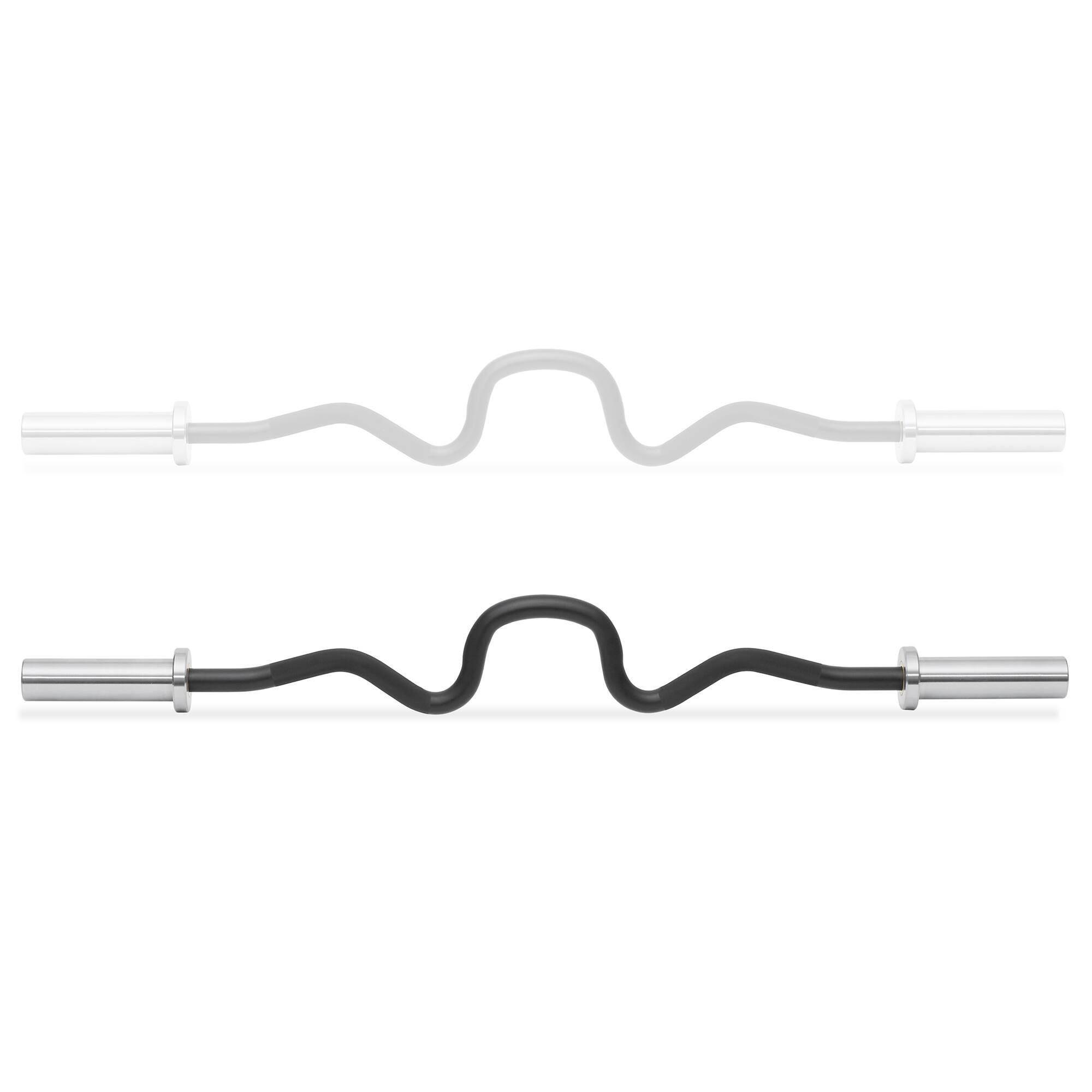 Alt View 2. Philosophy Gym - 47-in Super Curl Olympic Barbell - 400LB 4 Needle Bearing 2-in Weight Bar - Chrome.