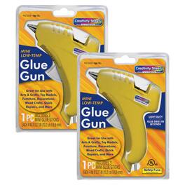 Creativity Street - Low-Temp Mini Glue Gun Yellow 5.5" x 4" 1 Glue Gun + 3 Glue Sticks Per Pack 2 Packs