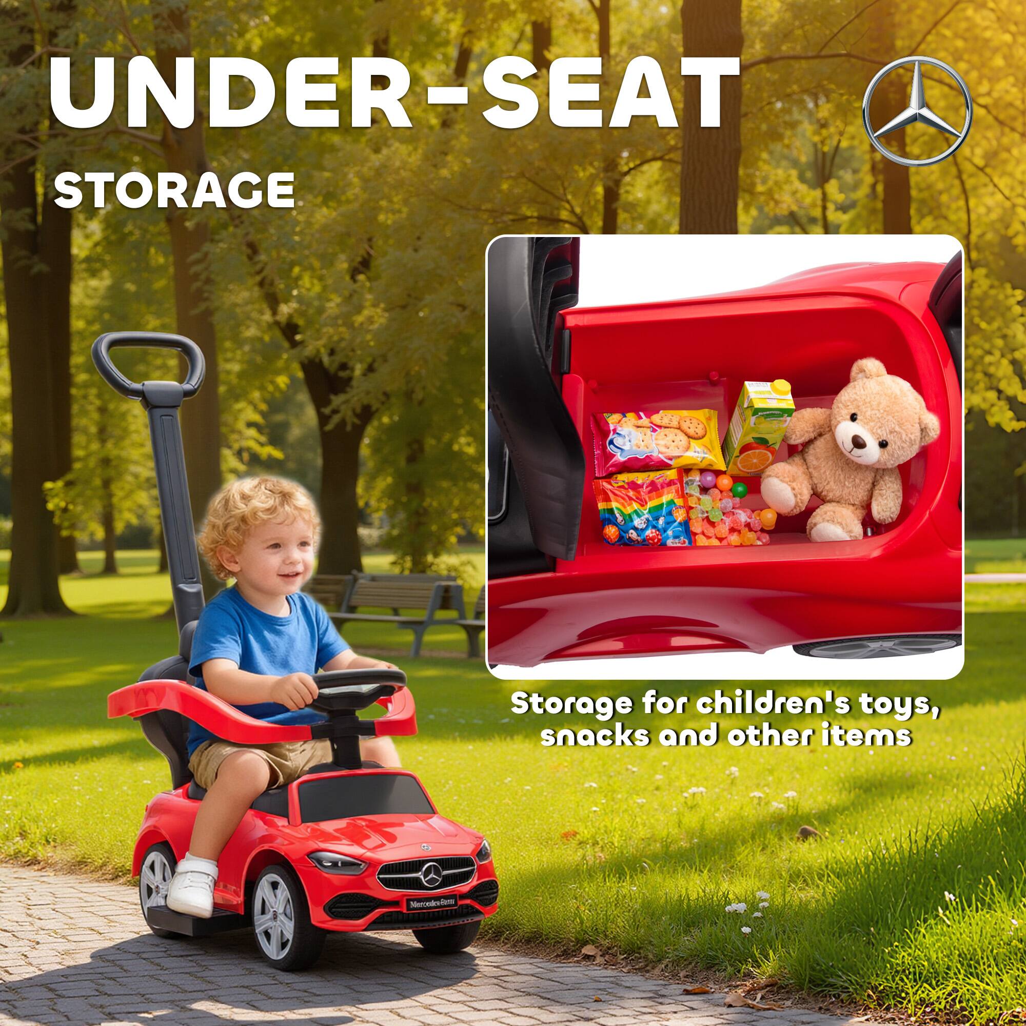 UNDER-SEAT STORAGE  
Storage for children's toys, snacks and other items