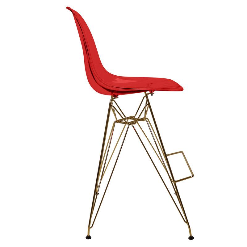 LeisureMod Cresco Modern Acrylic Barstool, Clear Swivel Counter Height ...