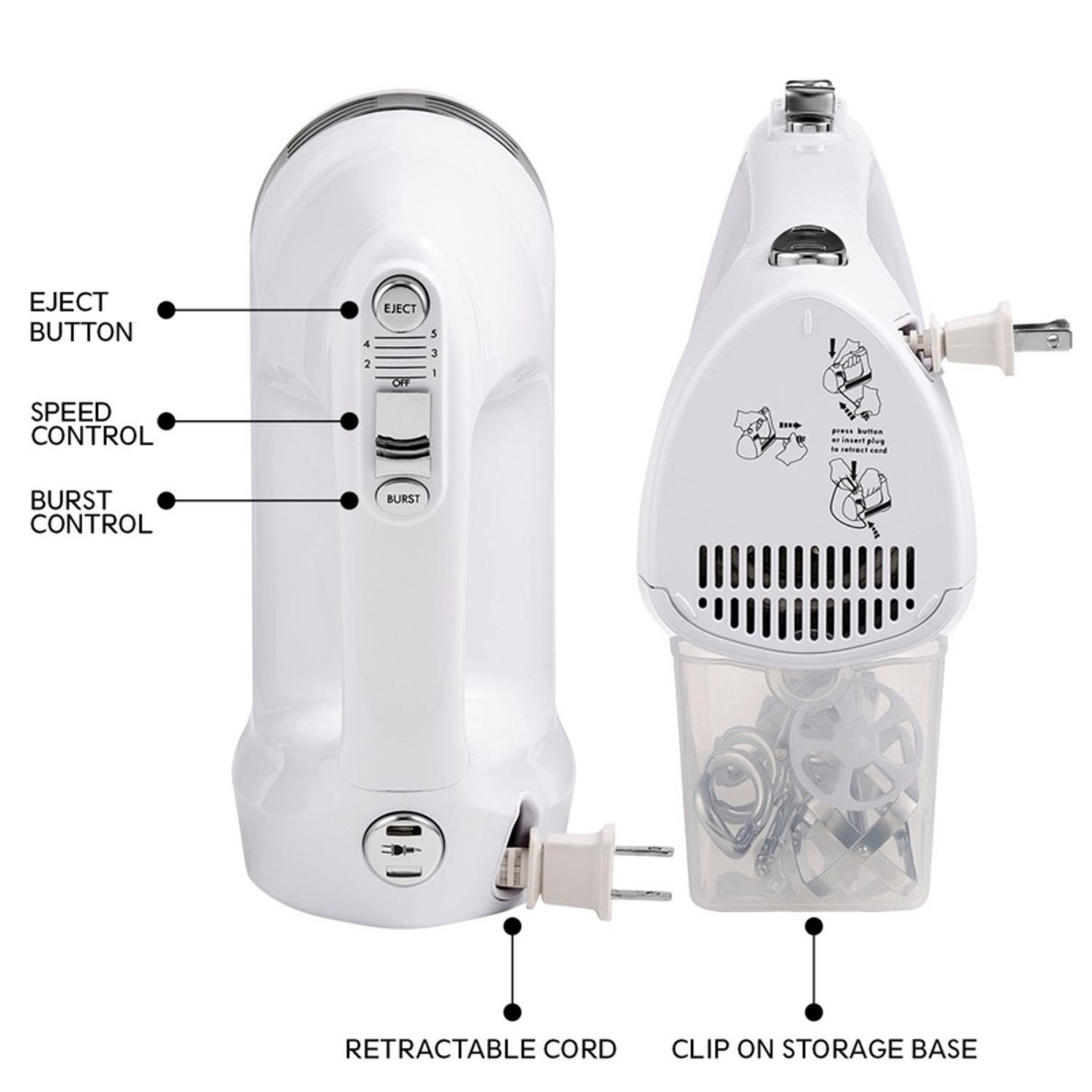 EJECT BUTTON  
SPEED CONTROL  
BURST CONTROL  

EJECT OFF 5 3 I .... I pTRES tutas . E lg - remact.cod  

BURST CONTROL  
RETRACTABLE CORD  
CLIP ON STORAGE BASE
