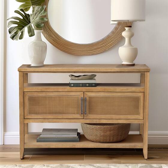 Alt View 4. TinyHomie - 2 Door Storage Console Table - Natural.