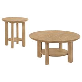 Coaster Co. of America - Ottowa 2-piece Round Wood Coffee Table Set - Light Oak