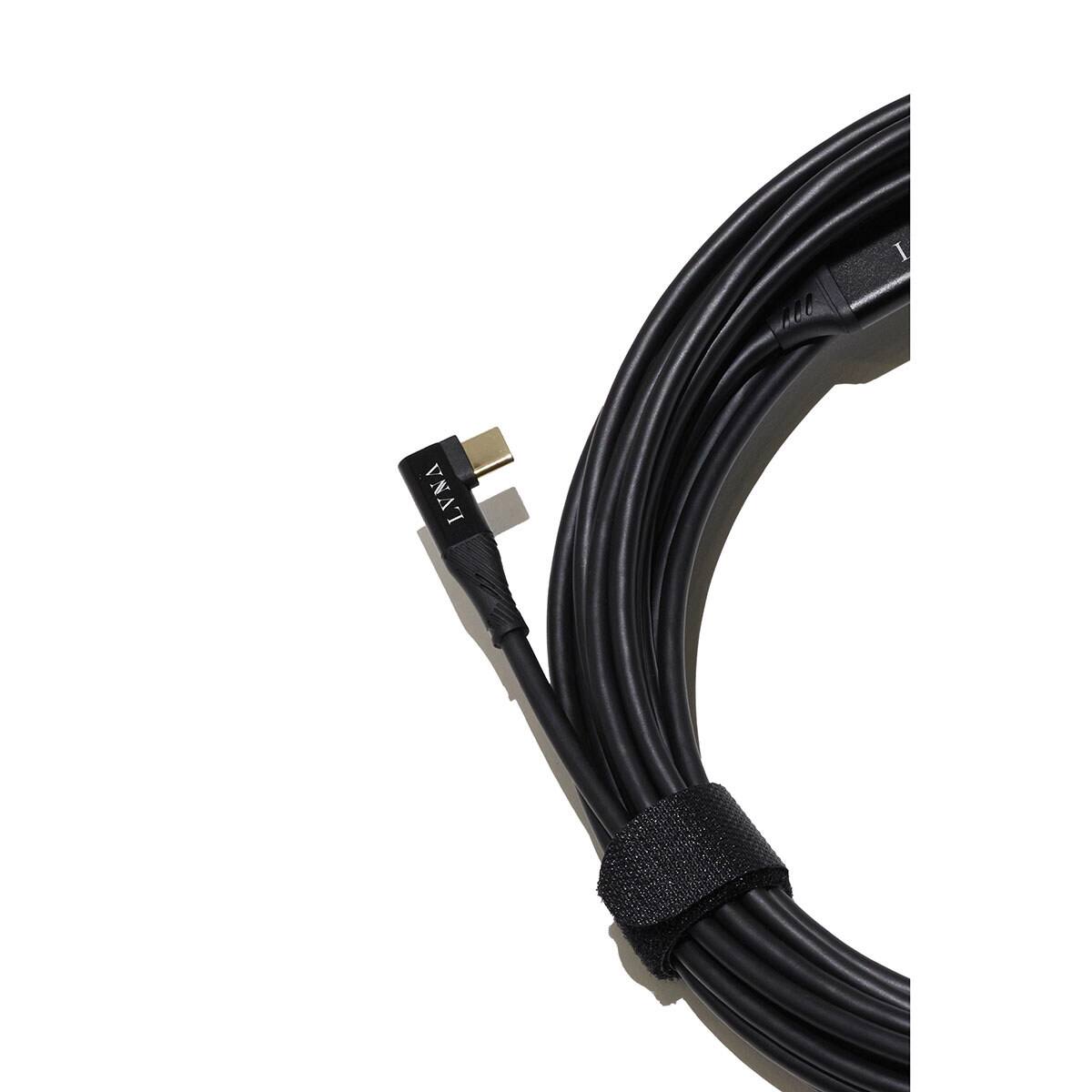 Alt View 1. LVNA Digital - LVNA Digital DUNE 32.8' USB-C Straight to Right Angle Directional Tether Cable, Black.
