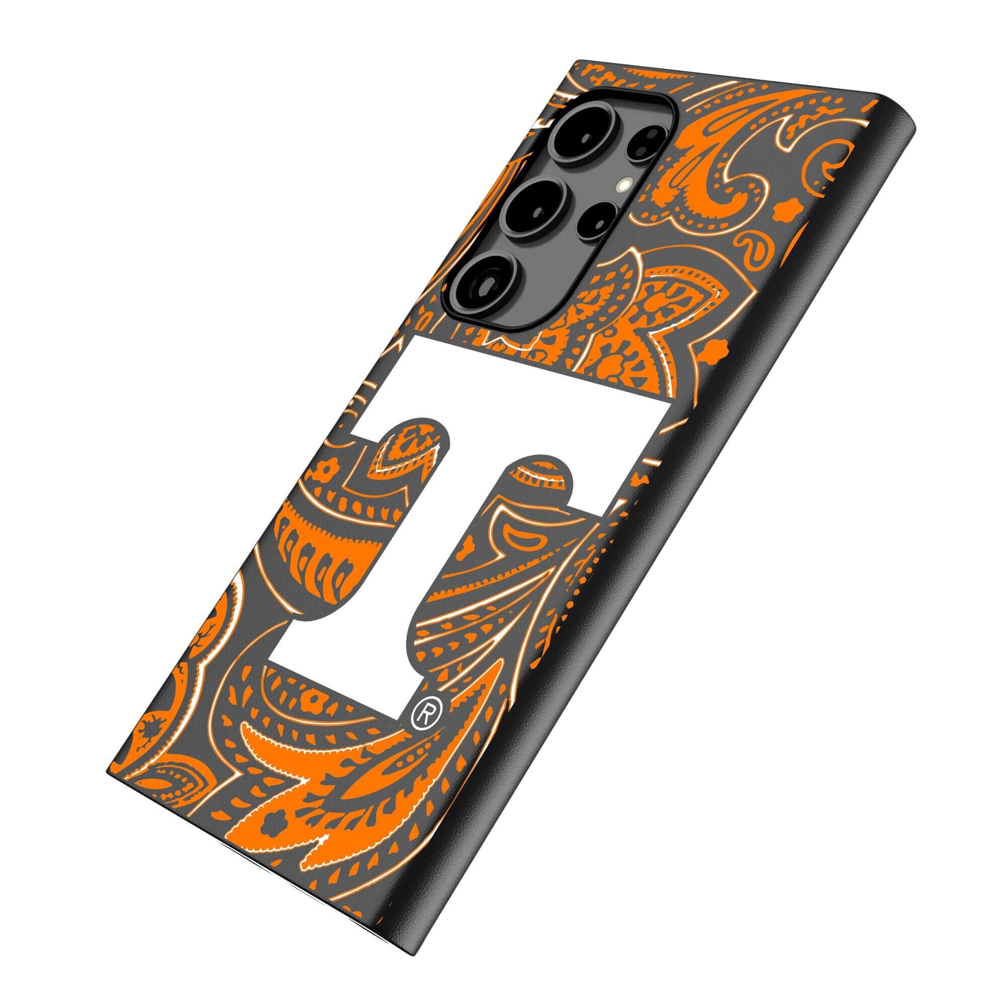Alt View 1. Keyscaper - Tennessee Volunteers Paisley Galaxy Magnetic Bump Case - S25 Ultra - Black.