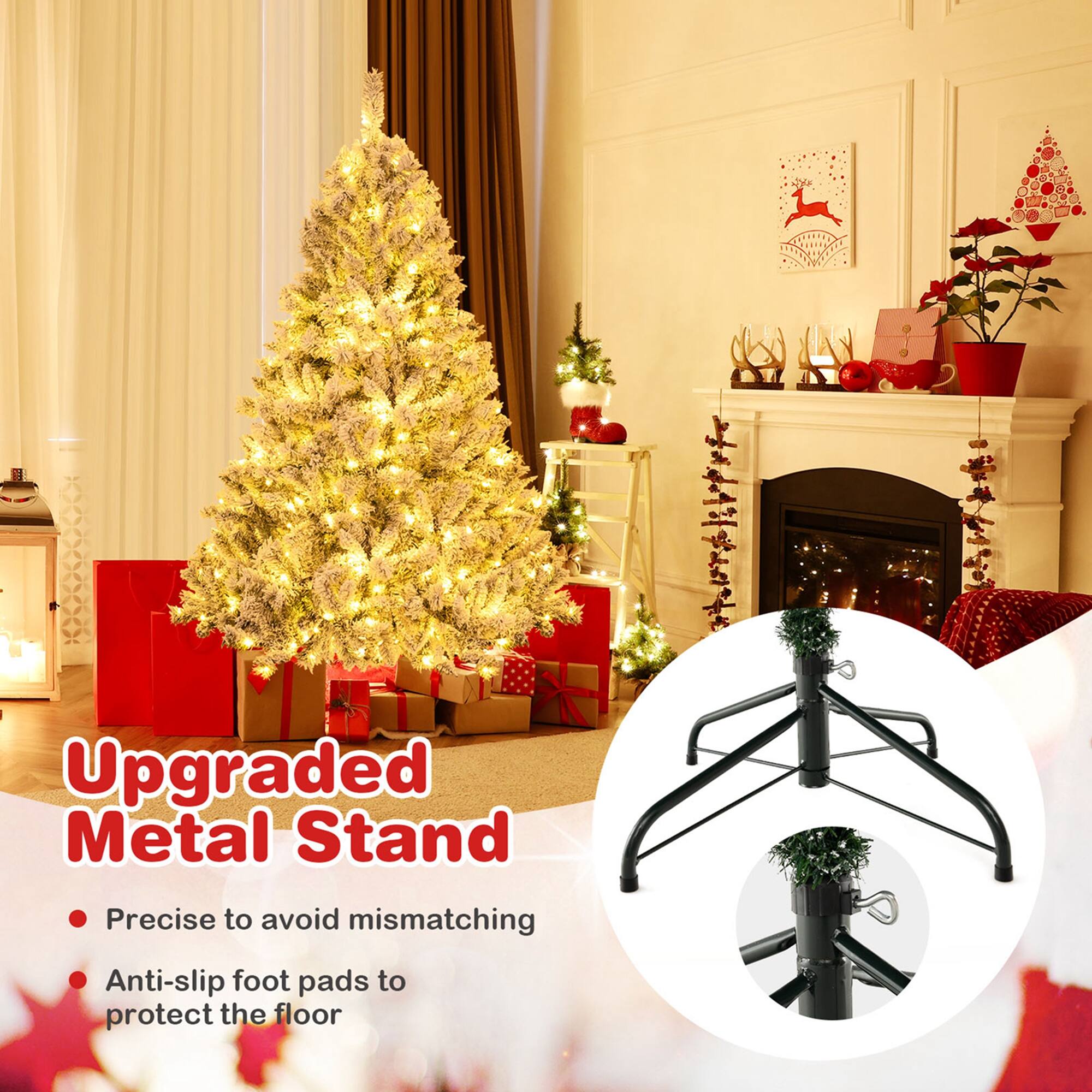 Upgraded Metal Stand Precise to avoid mismatching Anti-slip foot pads to protect the floor