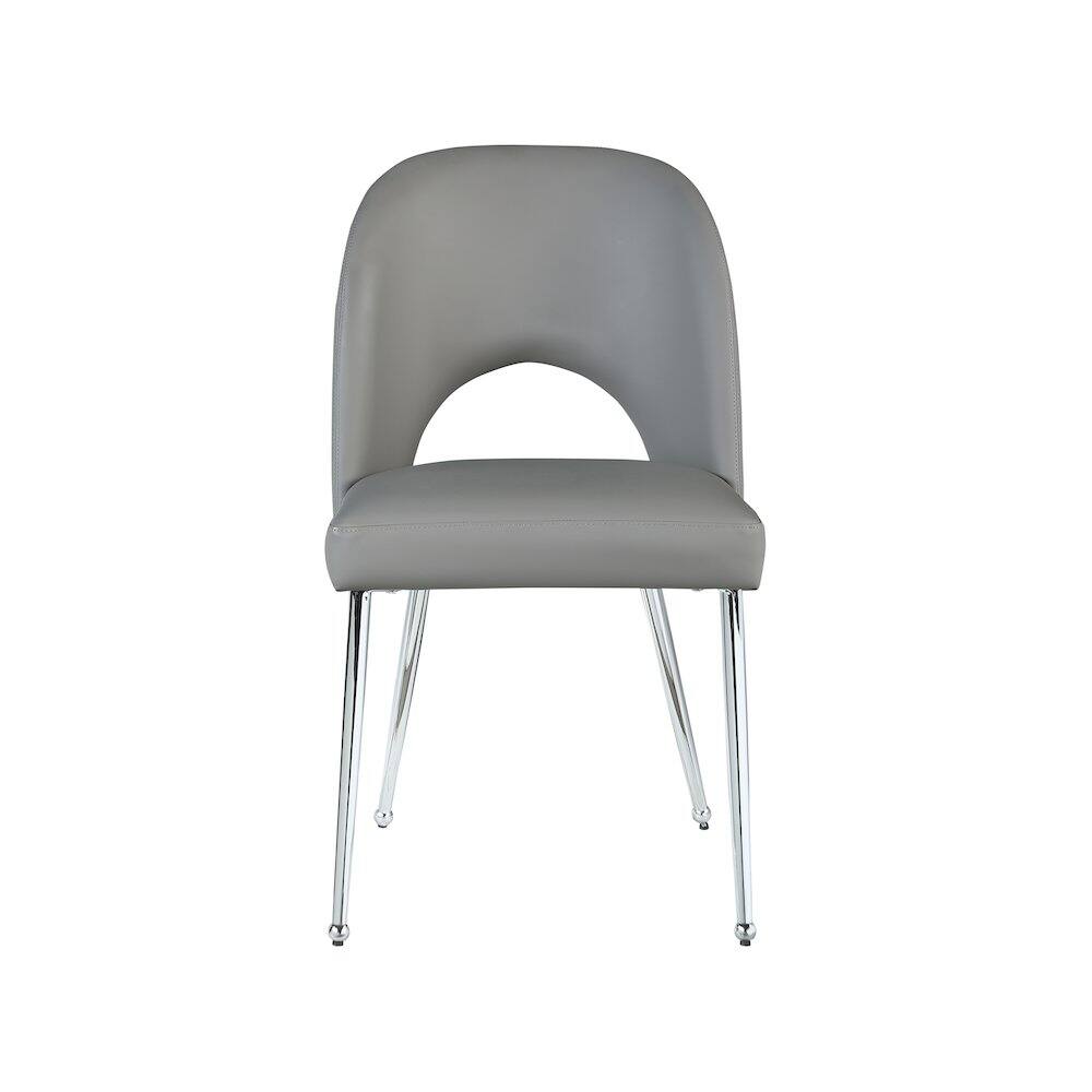 Alt View 2. Meridian Furniture - Logan Grey Vegan Leather Dining Chair, Set of 2 - Grey.