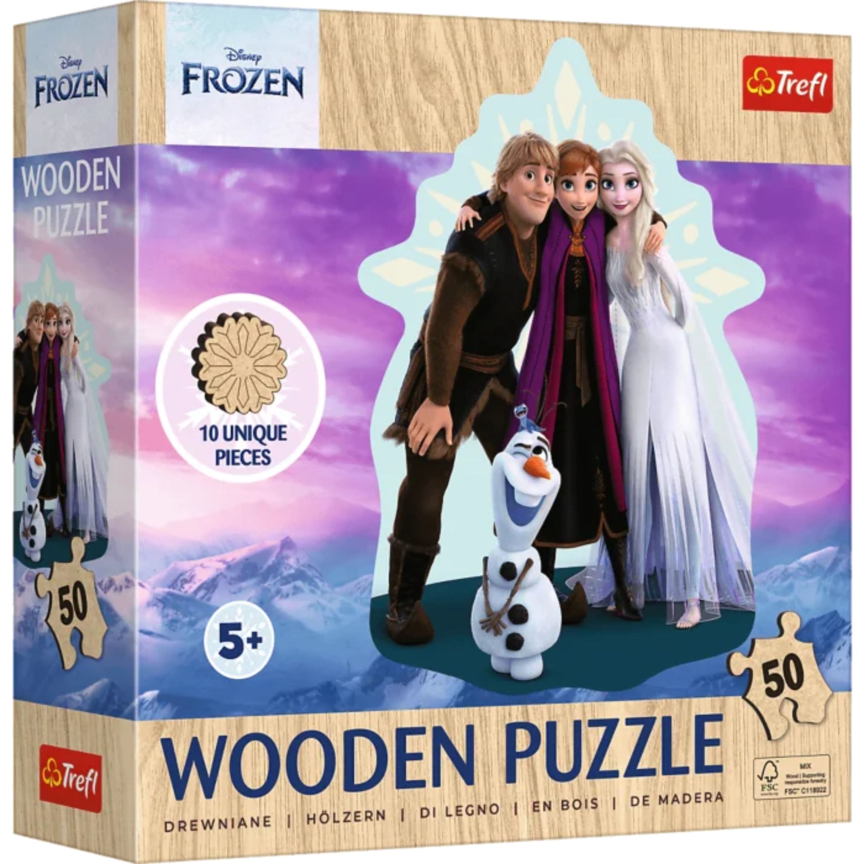 Trefl - Wood Craft 50 Piece Wooden Puzzle - Disney's Favorite Frozen
