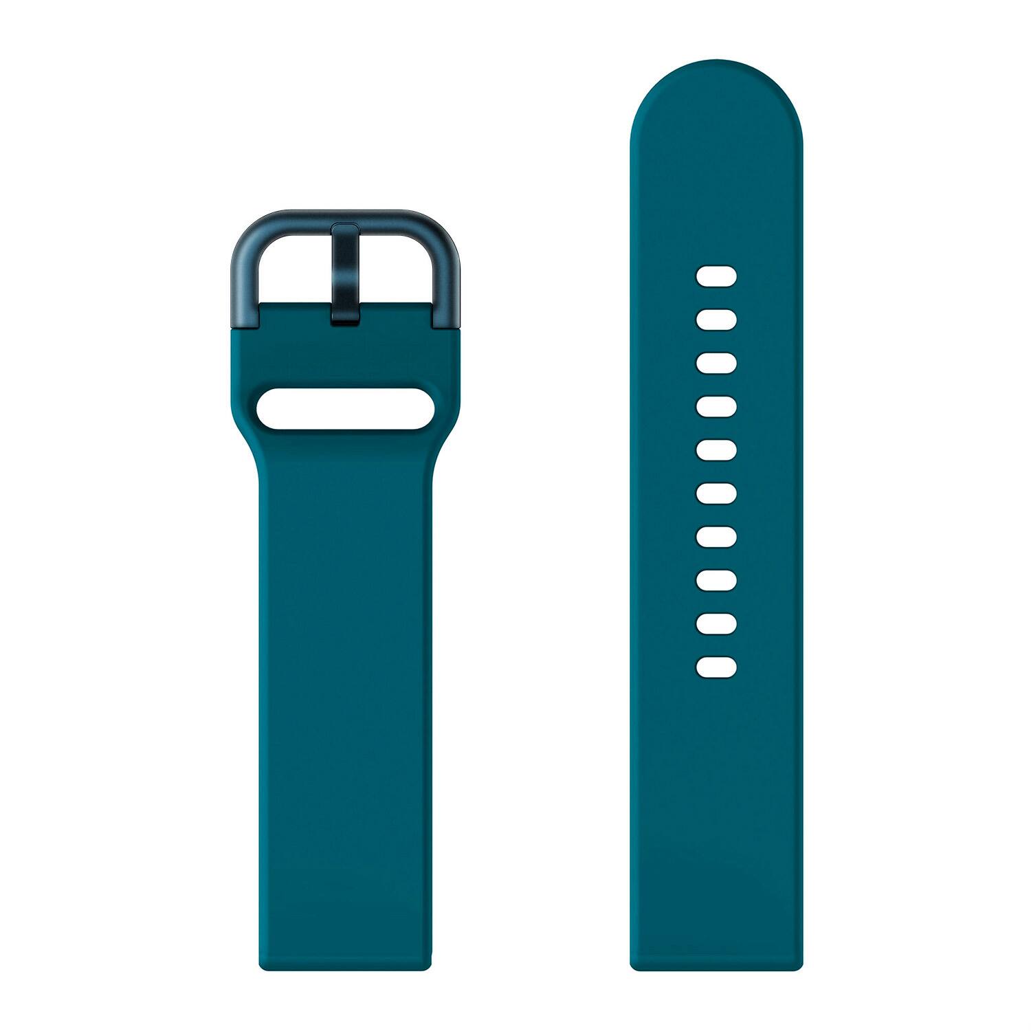 Left. StrapsCo - Sport Band Silicone Rubber Watch Strap For Fitbit Versa & Versa 2 - Teal.