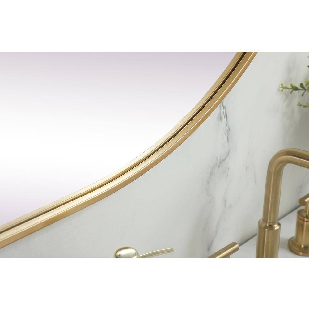 Alt View 2. Elegant Decor - Metal Frame Oval Mirror 36x60 Inch in Brass - Brass.