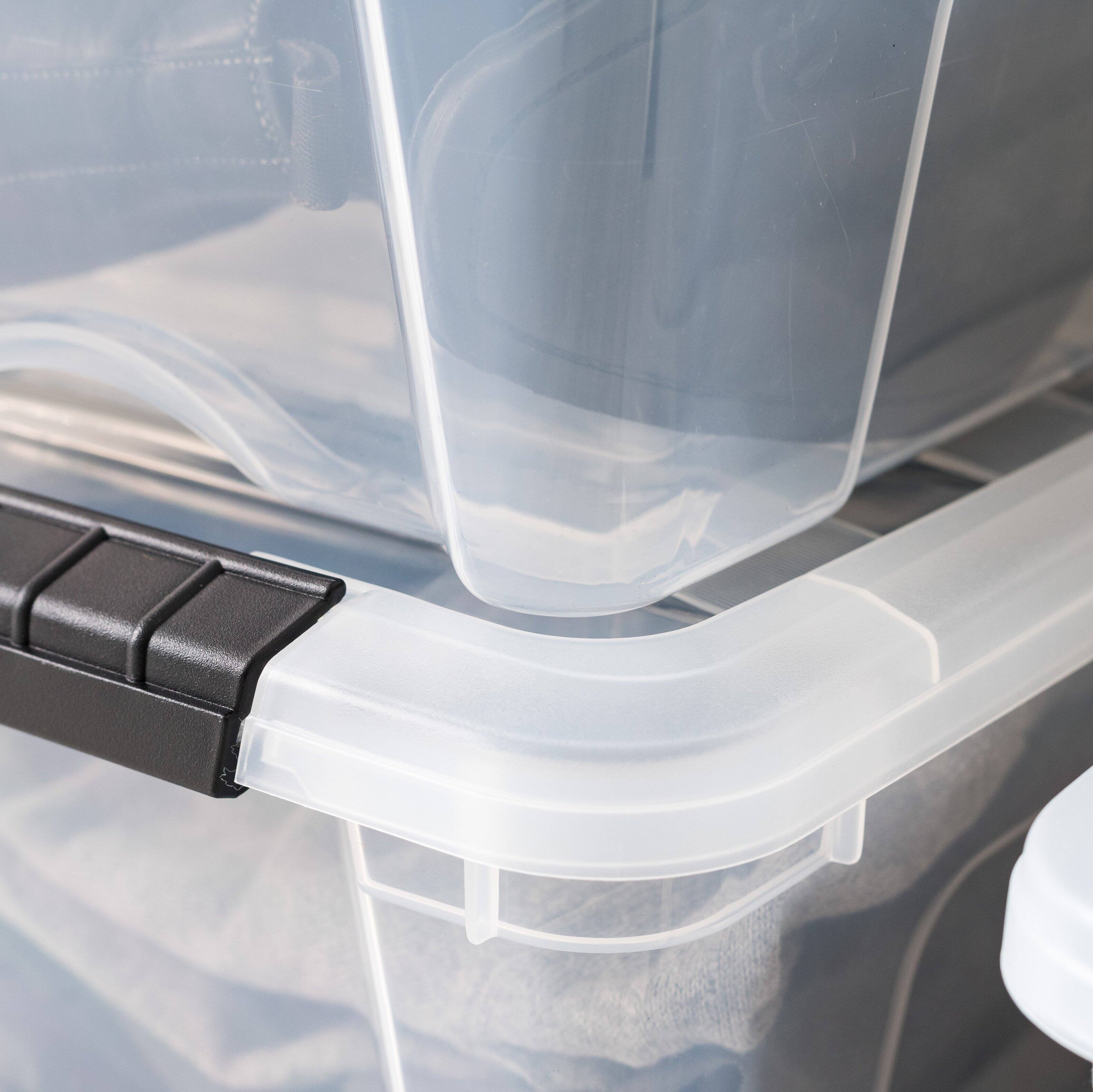 IRIS USA IRIS 54 Qt Stackable Plastic Storage Bins with Lids discrete ...