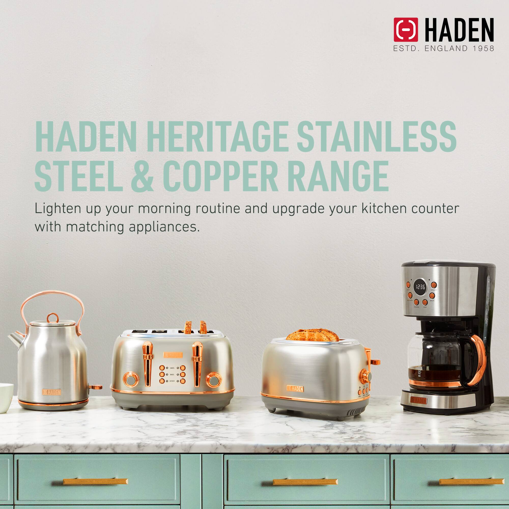 Haden Heritage 4 Slice Wide Slot Toaster & 12 Cup Coffee Maker