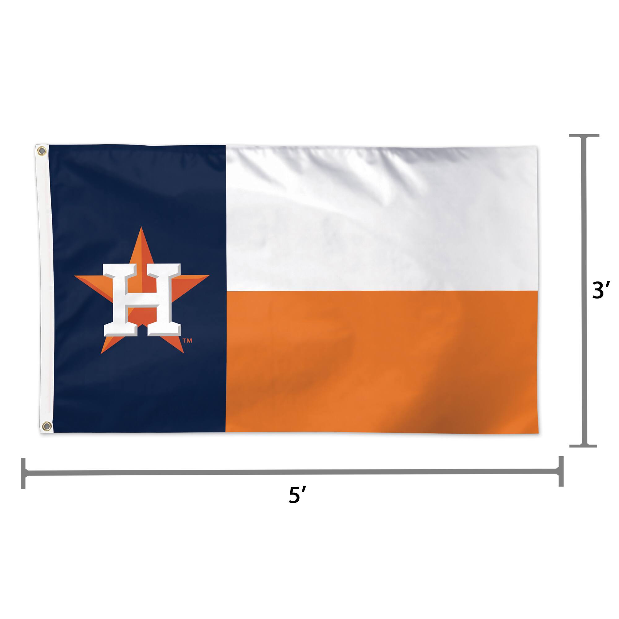 Alt View 1. WinCraft - Houston Astros Single-Sided 3' x 5' Deluxe Team Colors Flag - Multicolor.