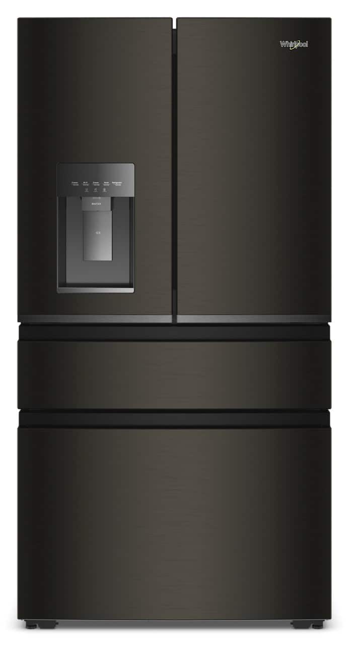 Whirlpool - 22 Cu. Ft. 4-Door French Door Counter-Depth Refrigerator - Black Stainless Steel