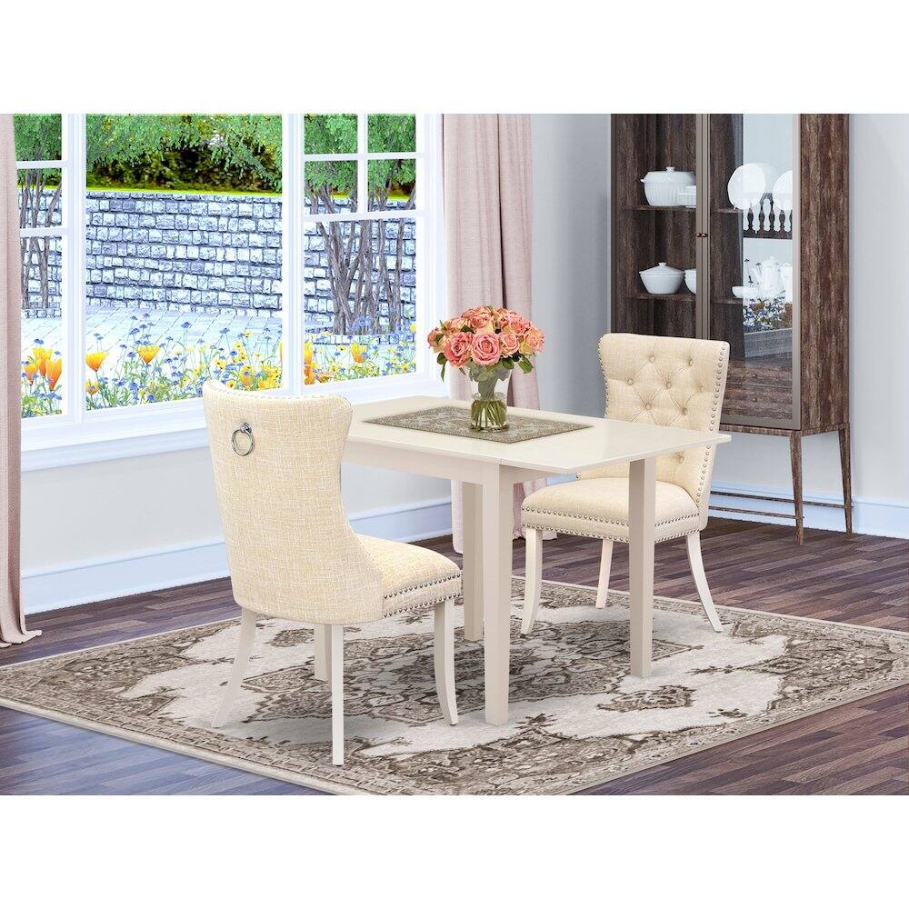 Alt View 10. East West Furniture - 3 Piece Dining Room Table Set - White.