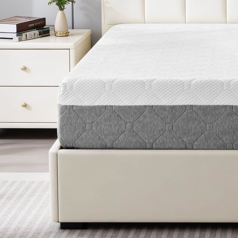 Dyonery - Gel Green Tea Mattress, Gel Memory Foam Full Size Mattress for Cool Night & Pressure Relief, Medium Plush Feel - White