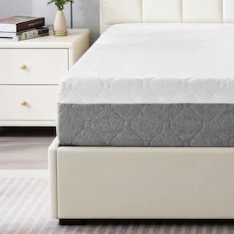 Dyonery - Gel Green Tea Mattress, Gel Memory Foam Full Size Mattress for Cool Night & Pressure Relief, Medium Plush Feel - White