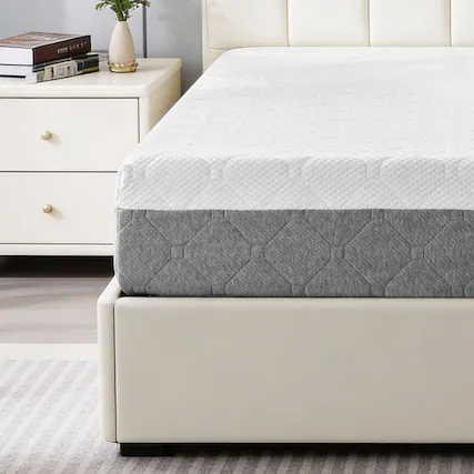 Front. Dyonery - Dyonery Gel Green Tea Mattress, Gel Memory Foam Full Size Mattress for Cool Night & Pressure Relief, Medium Plush Feel - White.