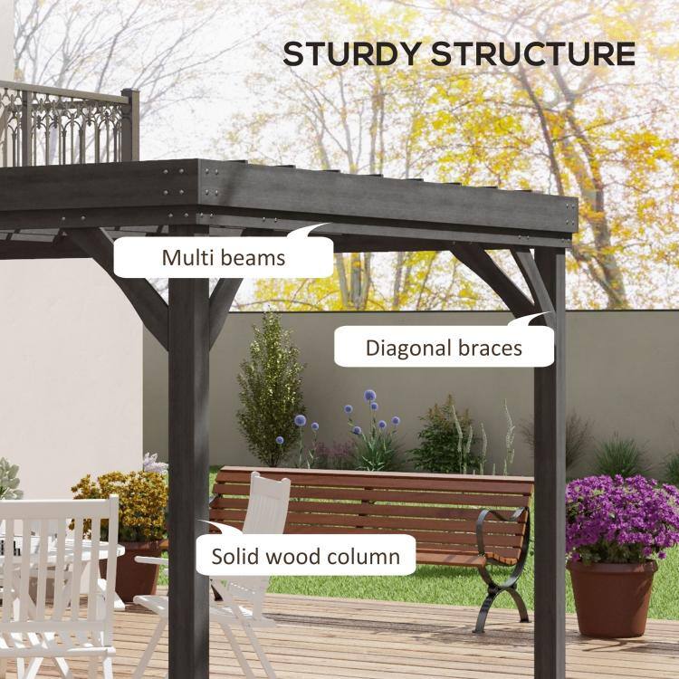 STURDY STRUCTURE

- Multi beams
- Diagonal braces
- Solid wood column