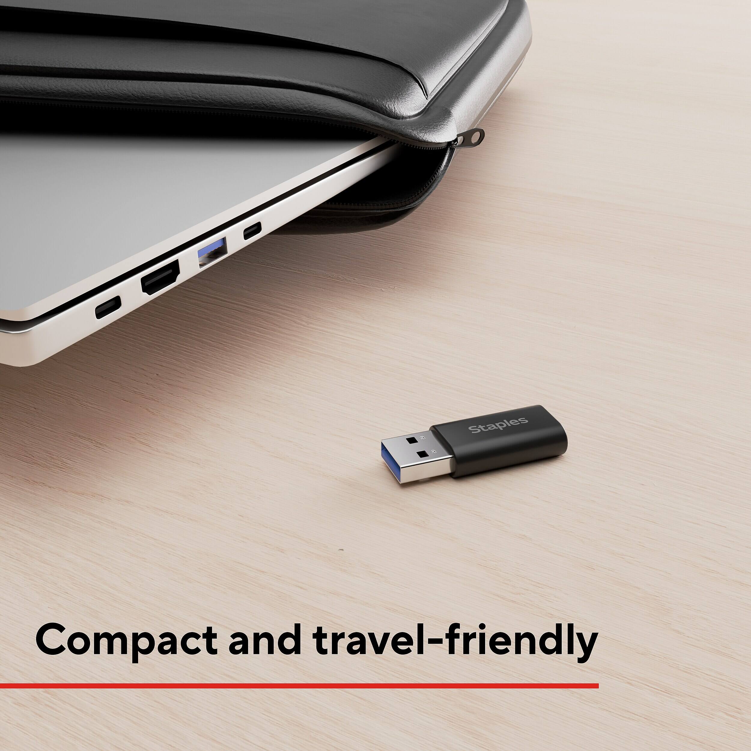 Staples  
Compact and travel-friendly