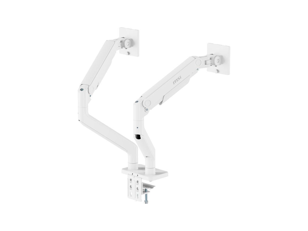 Alt View 6. MSI - MSI MPG MT201DW - Dual Monitor Stand, 17-45", VESA, Spring Assisted, 44 lbs, Clamp/Grommet, Black - Matte White.