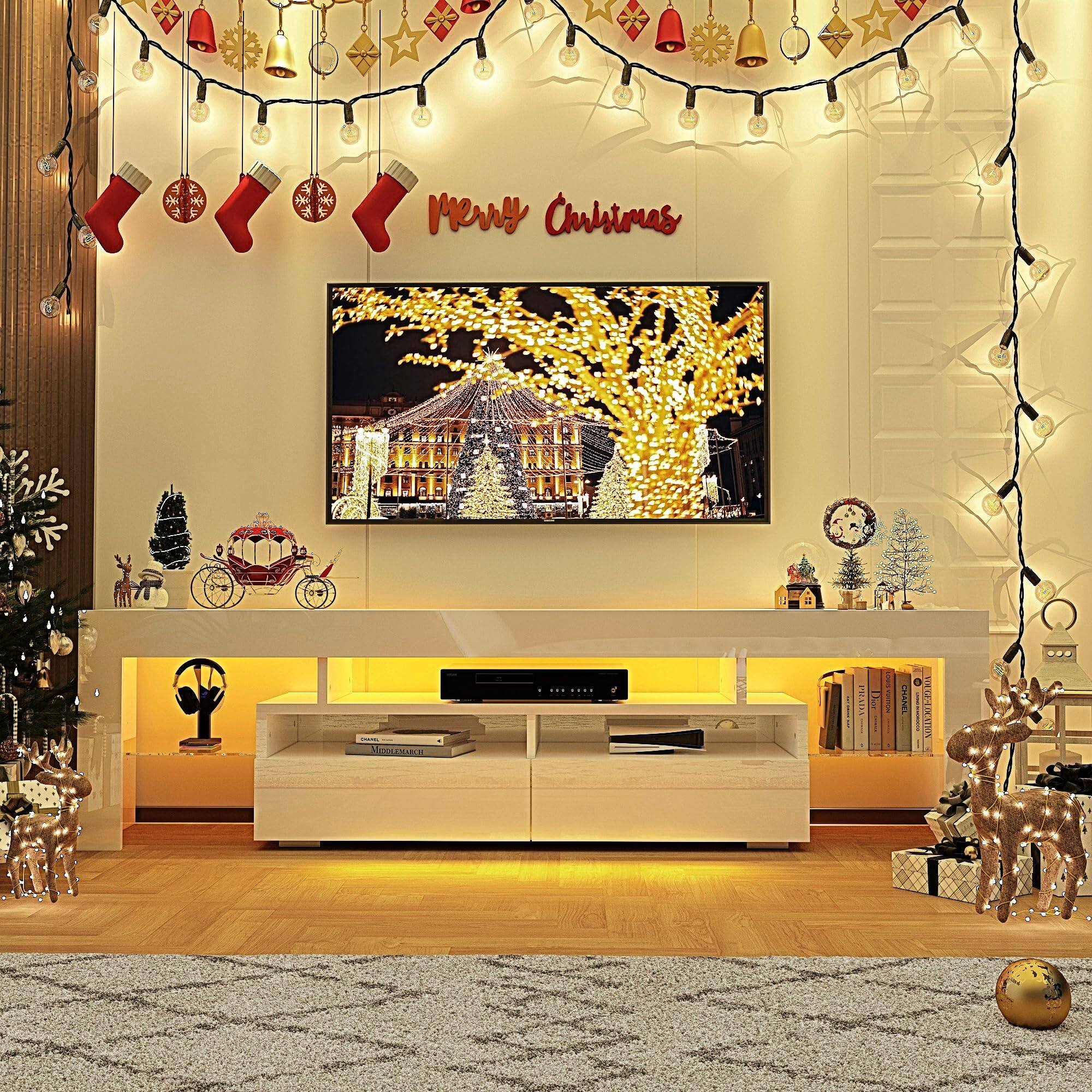 Espafurni 63in High Gloss TV Stand for 65/70