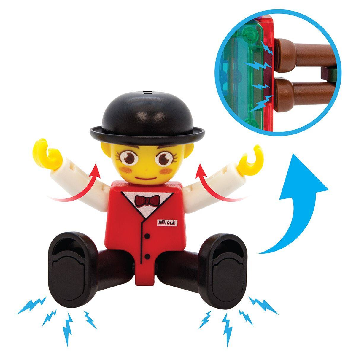 Alt View 4. PicassoTiles - PICASSO-TILES 16PC Magnetic Character Figures Expansion Set, Little People for Magnet Tile Building, STEM Toy.