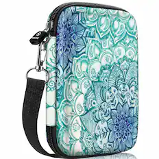 Front. Kitcheniva - Hard Shell Case for Fujifilm Instax Mini Link Printer Durable Storage Bag Emerald - Emerald Illusion.