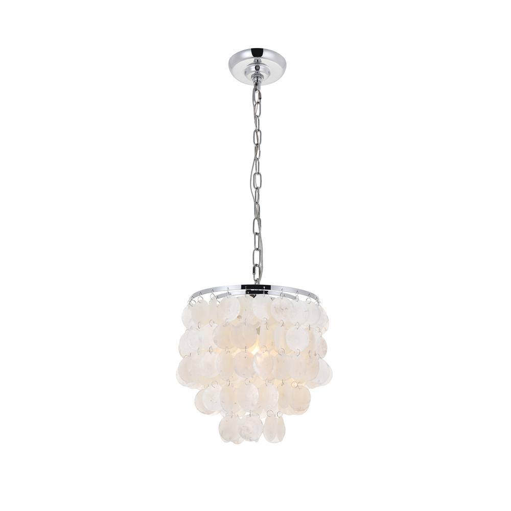 Alt View 4. Living District - Selene 1 light Chrome Pendant - Chrome And White.