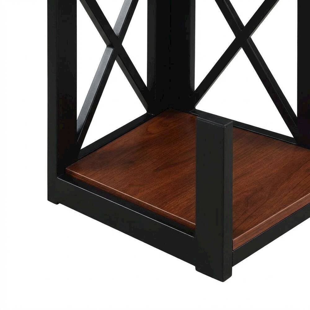 Alt View 3. FurniFact - Multi-tier corner bookcase with durable finish - Cherry.