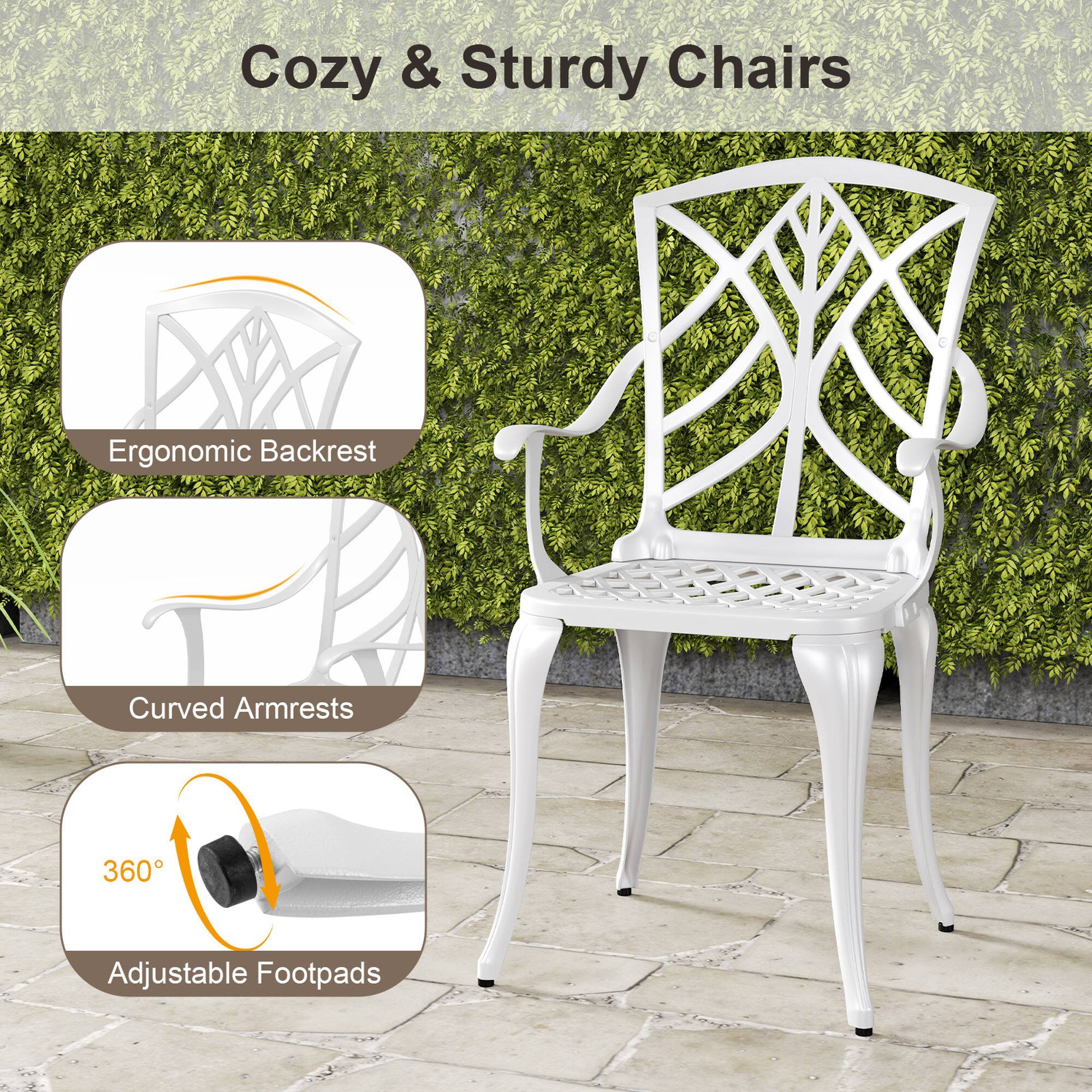 Cozy & Sturdy Chairs

- Ergonomic Backrest
- Curved Armrests
- 360° Adjustable Footpads