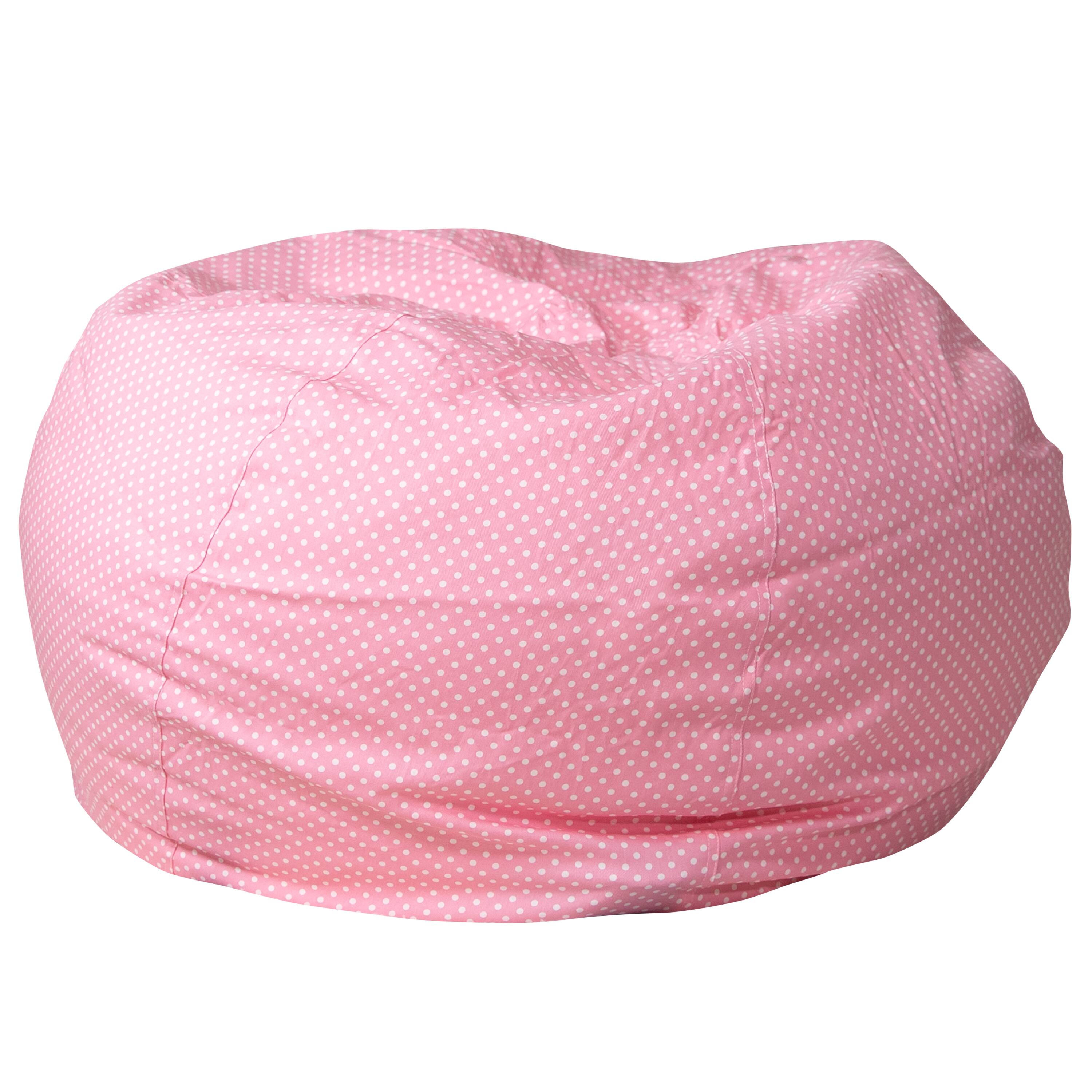 Front. Alamont Home - Oversized Bean Bag Chair for Kids and Adults - Light Pink Dot.