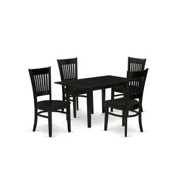 East West Furniture - Dining Table- Dining Chairs - Brown