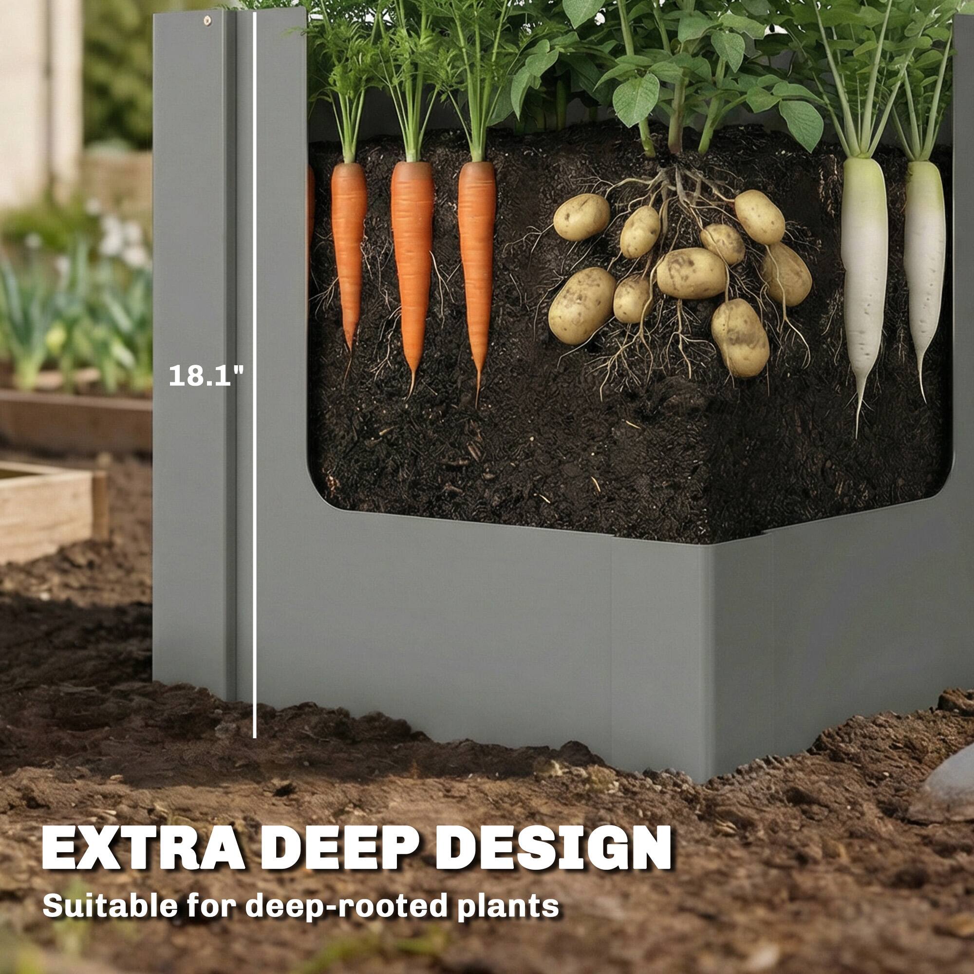 18.1" EXTRA DEEP DESIGN  
Suitable for deep-rooted plants