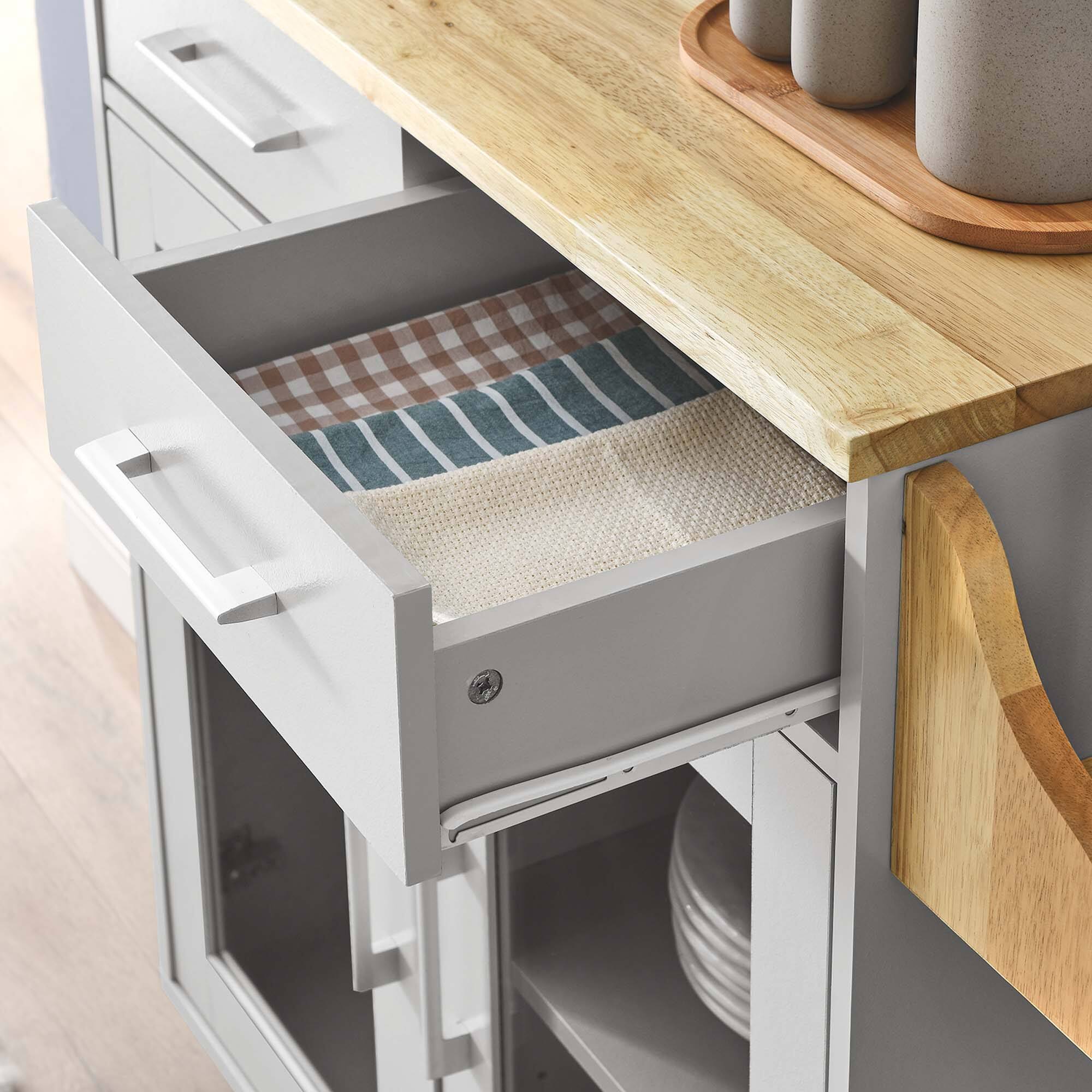 Alt View 1. Modway - Cuisine Kitchen Cart by Modway - Light Gray Natural.