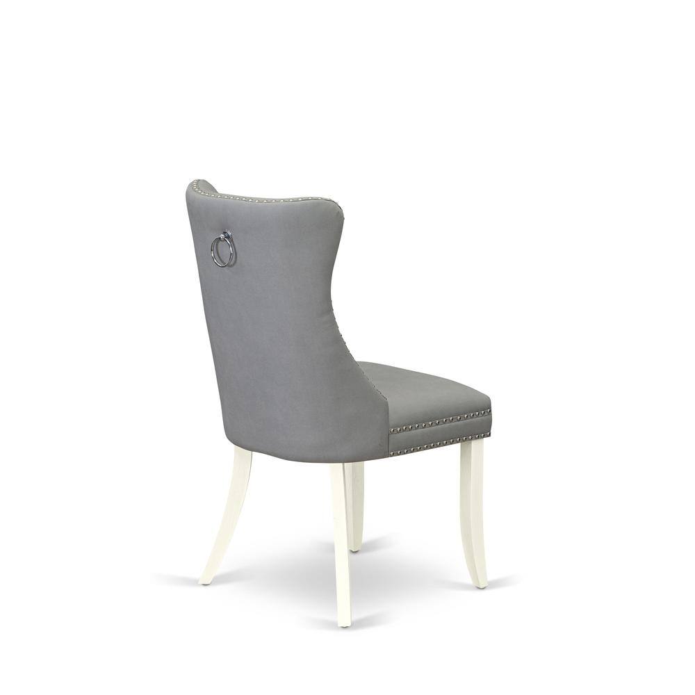 Back. East West Furniture - Parson Chairs - White.