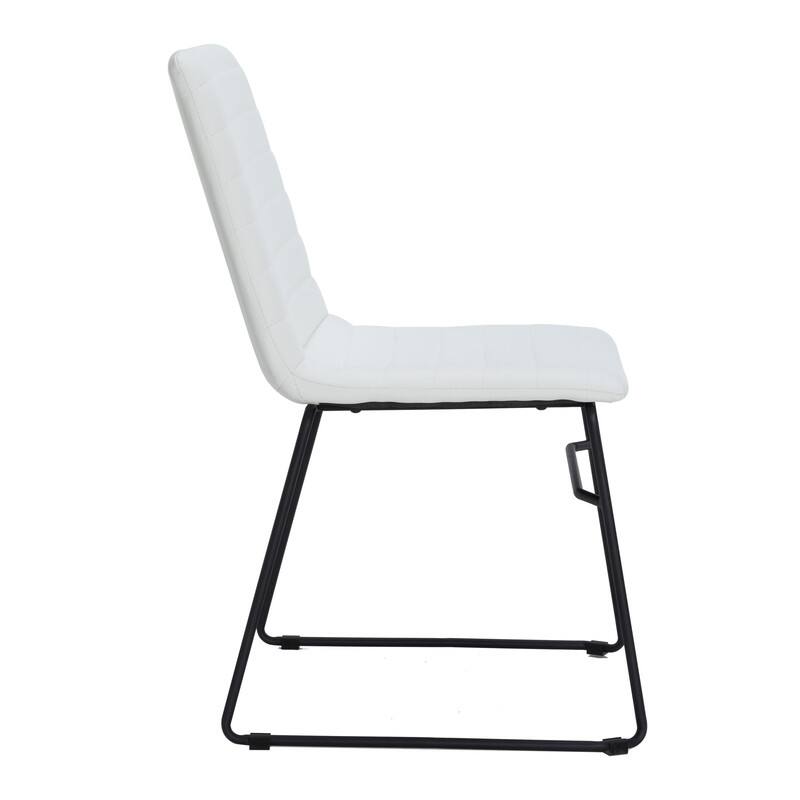Alt View 5. LeisureMod - Zylar Office Guest Chair with PU Leather, Foam Cushion & Stainless Steel Base - White.